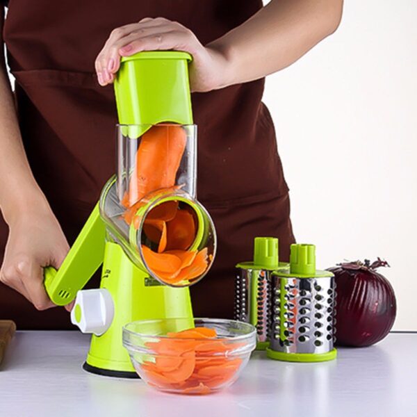 Vegetable Cutter and Mandoline Slicer for Potatoes, Round Mandoline Slicer for Julienne Carrots, Cheese Grater and Vegetable Cutter Mandoline Slicer