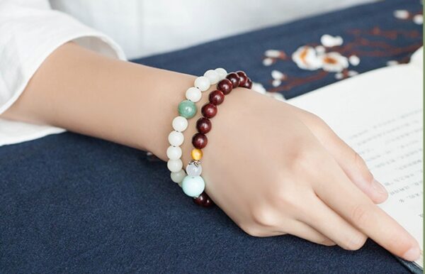 Elegant Natural White Jade Bodhi Bead Bracelet for Women, Stylish Bodhi Bead Bracelet with Natural Jade, Unique Women's Jade Bracelet for Spiritual Wellness