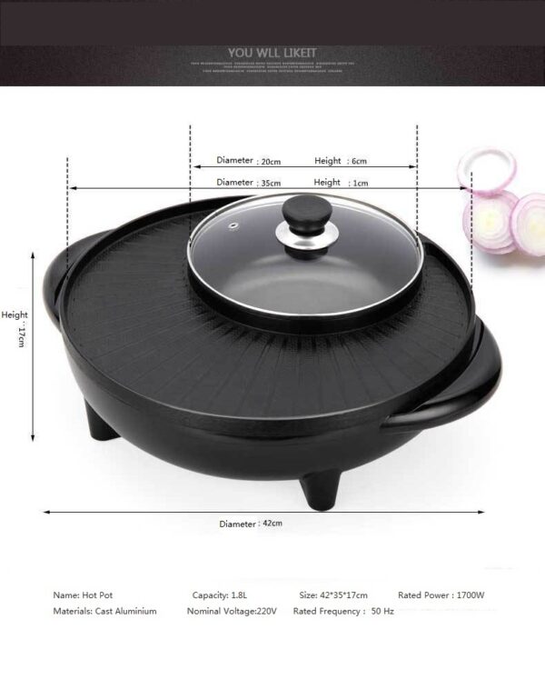 Multifunctional Electric Pot and Grill, Versatile Electric Grill for Cooking, Multifunction Pot with Electric Grill Feature