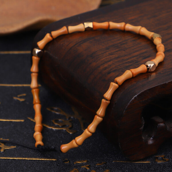 Unique Handmade Bamboo Bracelets with Olive Core, Stylish Copper Bead Bamboo Bracelets, Eco-Friendly Handmade Bracelets for Nature Lovers