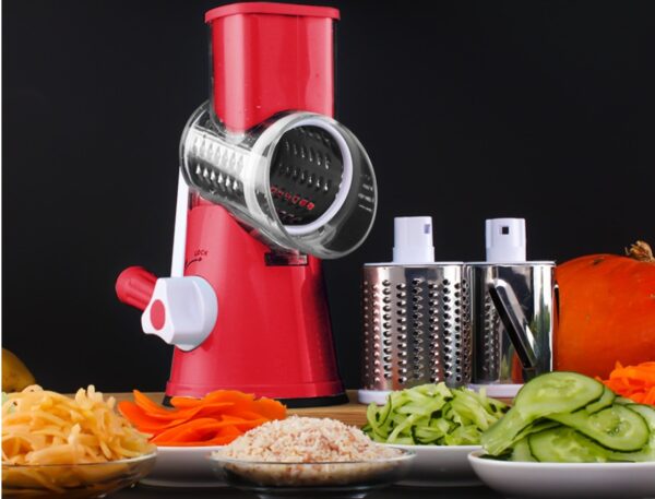 Vegetable Cutter and Mandoline Slicer for Potatoes, Round Mandoline Slicer for Julienne Carrots, Cheese Grater and Vegetable Cutter Mandoline Slicer