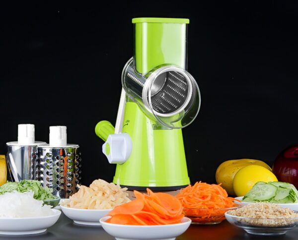 Multifunctional Round Mandoline Slicer for Vegetables and Cheese, Manual Vegetable Cutter and Essential Kitchen Gadget, Round Mandoline Slicer for Potatoes, Cheese, and More