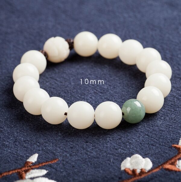 Elegant Natural White Jade Bodhi Bead Bracelet for Women, Stylish Bodhi Bead Bracelet with Natural Jade, Unique Women's Jade Bracelet for Spiritual Wellness