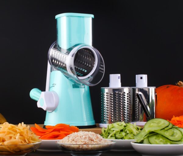 Multifunctional Round Mandoline Slicer for Vegetables and Cheese, Manual Vegetable Cutter and Essential Kitchen Gadget, Round Mandoline Slicer for Potatoes, Cheese, and More