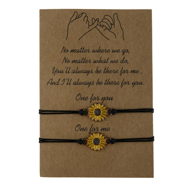 Charming Sunflower Friendship Bracelets for Best Friends, Trendy Sunflower Bracelets to Celebrate Friendship, Unique Friendship Bracelets with Sunflower Design