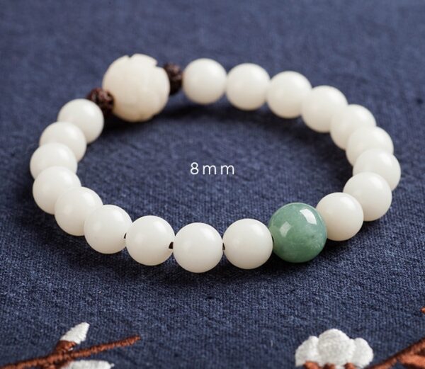 Elegant Natural White Jade Bodhi Bead Bracelet for Women, Stylish Bodhi Bead Bracelet with Natural Jade, Unique Women's Jade Bracelet for Spiritual Wellness