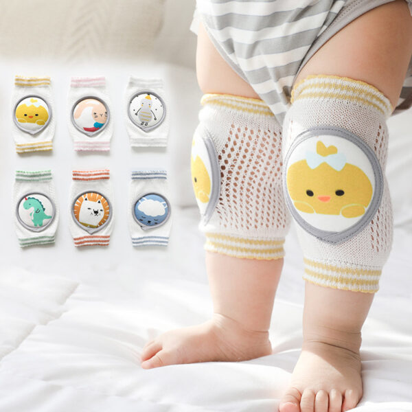 Cartoon Baby Knee Pads and Elbow Pads Set for Learning, Fun Protective Pads for Crawling and Walking, Adorable Baby Knee and Elbow Pads for Safety