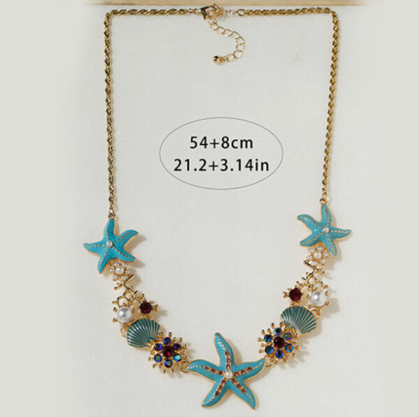 Fashion Starfish Shell Clavicle Chain Necklace for Women, Trendy Shell Pendant Necklace for Beach Lovers, Elegant Starfish Chain Necklace for Casual Style