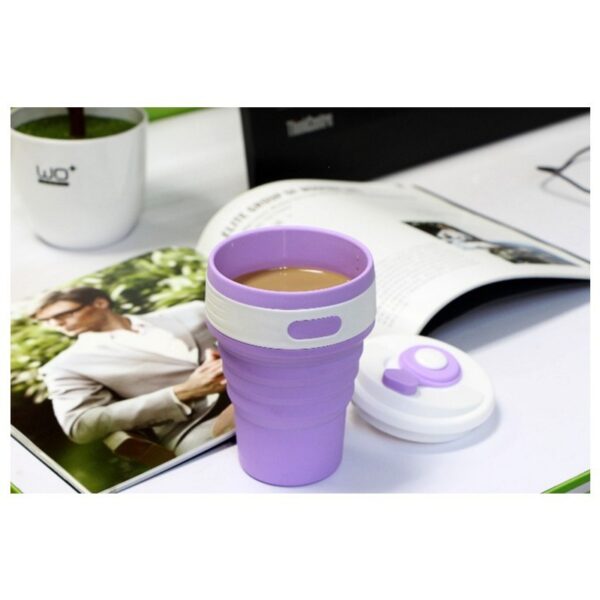 Collapsible Silicone Travel Coffee Mugs, BPA-Free Folding Water Cups, Food Grade Silicone Drinking Cups for Tea and Coffee