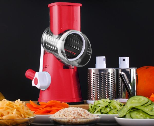 Multifunctional Round Mandoline Slicer for Vegetables and Cheese, Manual Vegetable Cutter and Essential Kitchen Gadget, Round Mandoline Slicer for Potatoes, Cheese, and More