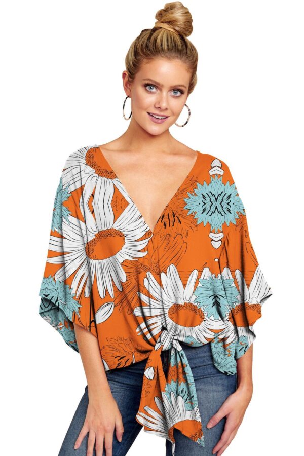 Spring and Summer V-Neck Short-Sleeved Printed Loose Top for Women, Trendy Printed V-Neck Loose Top, Stylish Short-Sleeved Loose Top for Spring and Summer