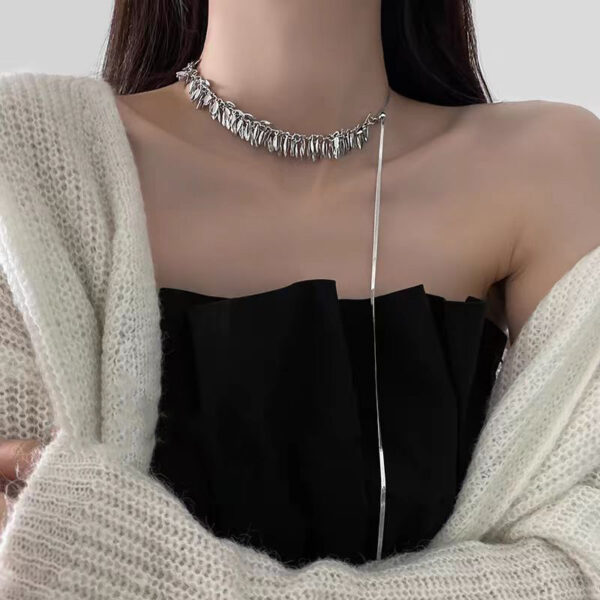 Adjustable Wheat Sequin Necklace for Women with Elegant Design, Fashionable Sequin Necklace with Adjustable Fit, Stylish Wheat Sequin Necklace for a Statement Look