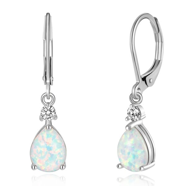 Elegant White Opal Drop Earrings for Timeless Style, Stunning White Opal Earrings for Every Occasion, Fashionable Drop Earrings with White Opal for Women