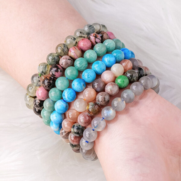 8mm Natural Crystal Stone Beads Bracelet for Positive Energy, Stylish Crystal Bead Bracelet for Women, Unique Natural Stone Bracelet for Everyday Wear