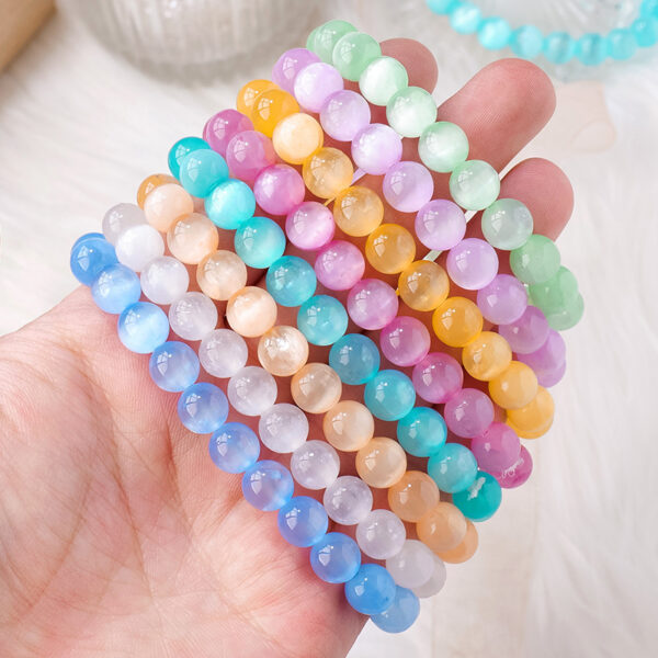 8mm Natural Crystal Stone Beads Bracelet for Positive Energy, Stylish Crystal Bead Bracelet for Women, Unique Natural Stone Bracelet for Everyday Wear