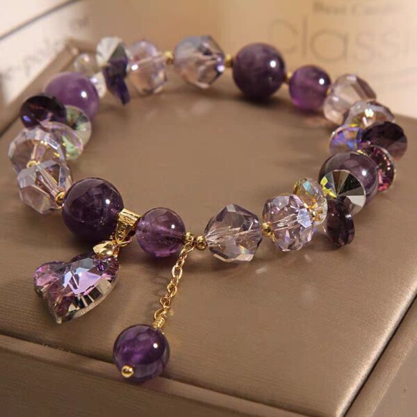 Natural Amethyst Love Gem Bracelet for Elegant Style, Handcrafted Chinese Amethyst Bracelet for Meaningful Gifts, Beautiful Natural Amethyst Bracelet for Women