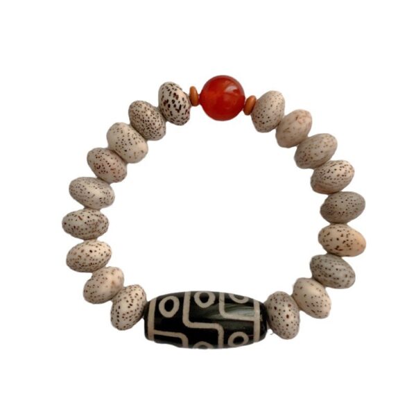 Xingyue Bodhi Tibet Agate Beads Bracelet for Men, Unique Tibetan Agate Bracelet for Mindfulness and Style, Stylish Bodhi Bracelet for Men’s Accessories