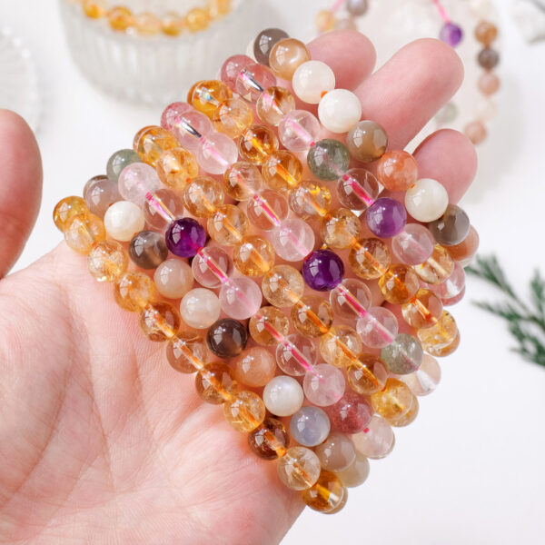 8mm Natural Crystal Stone Beads Bracelet for Positive Energy, Stylish Crystal Bead Bracelet for Women, Unique Natural Stone Bracelet for Everyday Wear