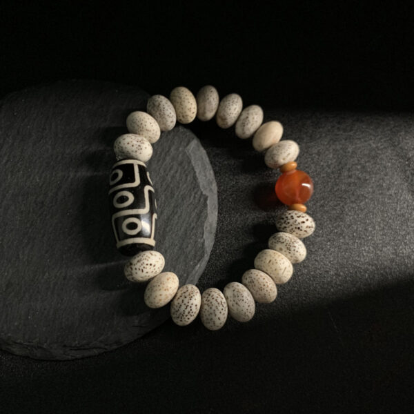 Xingyue Bodhi Tibet Agate Beads Bracelet for Men, Unique Tibetan Agate Bracelet for Mindfulness and Style, Stylish Bodhi Bracelet for Men’s Accessories