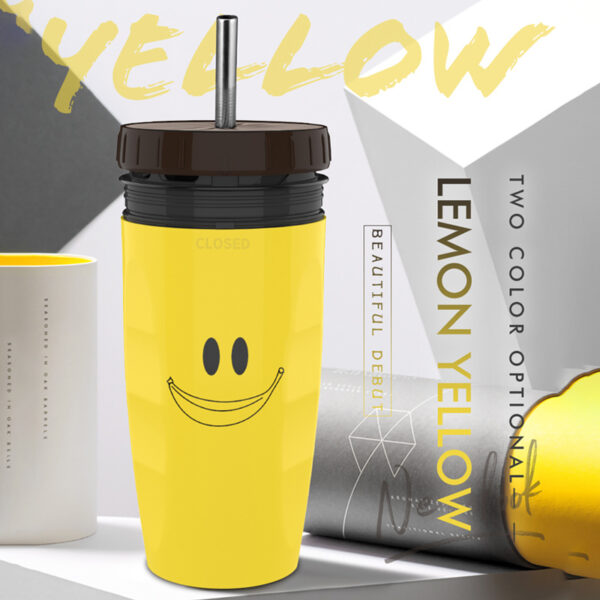 Portable Twist Cup with Straw for Travel, Insulated Tumbler for Kids and Adults, Versatile No-Cover Travel Tumbler for Easy Drinking