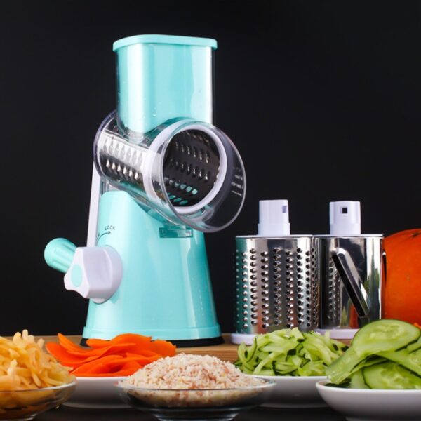 Multifunctional Round Mandoline Slicer for Vegetables and Cheese, Manual Vegetable Cutter and Essential Kitchen Gadget, Round Mandoline Slicer for Potatoes, Cheese, and More