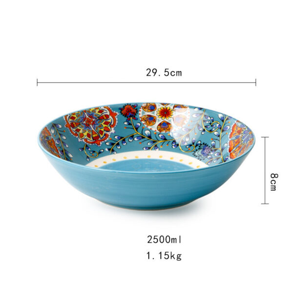 Elegant Green Peacock Ceramic Tableware for Western Cuisine, Stylish Household Tableware Set with Peacock Design, Unique Ceramic Dishes for Western Food