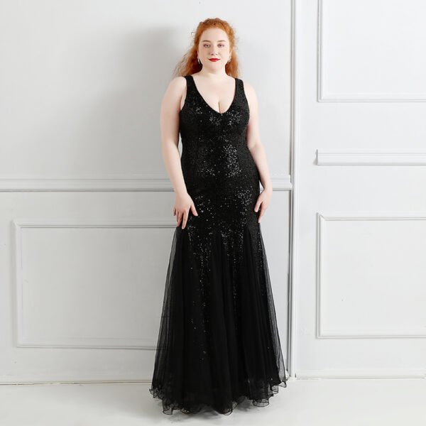 Plus Size Banquet Evening Dress, Elegant Fat Beauty Costume, Formal Evening Gown for Larger Sizes