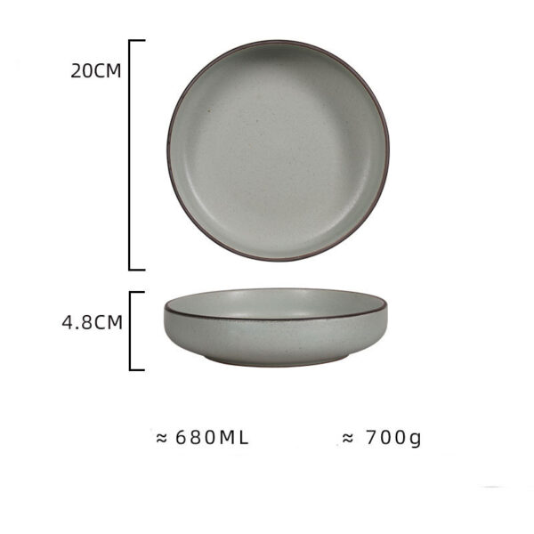 Japanese Style Ceramic Retro Thick Tableware, Vintage-Inspired Thick Ceramic Plates, Japanese Retro Dinnerware Set