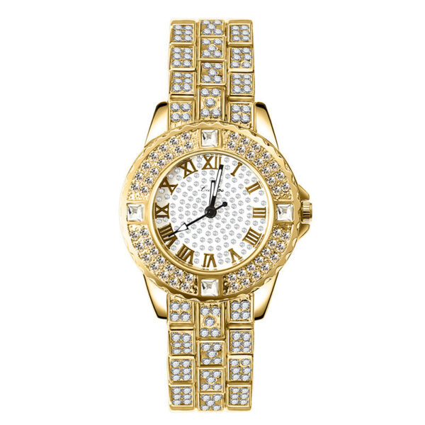 Women's Fashion Simple Rhinestone Alloy Quartz Watch, Elegant Rhinestone Alloy Quartz Watch for Women, Stylish Women's Quartz Watch with Rhinestone Details