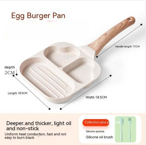 Durable Aluminum Four-Hole Frying Pan, Non-Stick Cooking Pan for Multiple Items, Ideal for Eggs and Pancakes