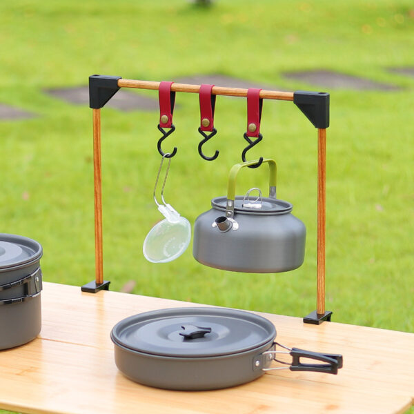 Adjustable Base Clamp Small Hanging Rack for Pot Stove Cookware, Desktop Storage Hook for Picnic and Camping