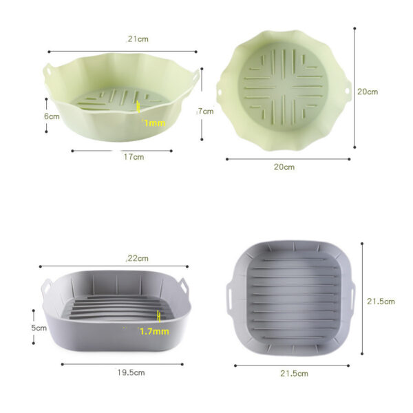 Silicone Air Fryer Accessories, Baking Tools Tray for Even Cooking, Heat-Resistant and Easy to Clean