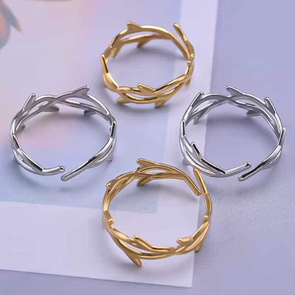 304 Stainless Steel Simple Irregular Open Ring, Personalized Open Ring in 304 Stainless Steel, Modern Irregular Design Stainless Steel Ring