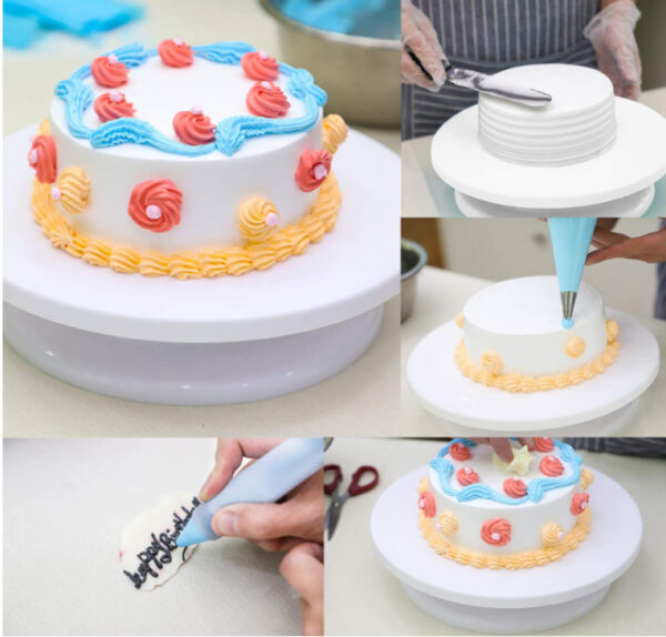 Decorating Tools Kit with Revolving Cake Stand, Complete Baking Supplies Set for Cake Decoration, Professional Cake Decorating Kit