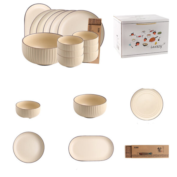 Tableware Bowl And Dish Set Bowl And Plate Bowl And Chopsticks Combination, Complete Dining Set with Bowl, Plate, and Chopsticks, Ideal for Various Meals