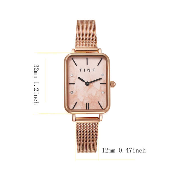 High-Grade Square Ins Style Student Steel Belt Watch, Elegant Square Steel Belt Quartz Watch for Students, Simple and Stylish Ins-Style Quartz Watch for Students