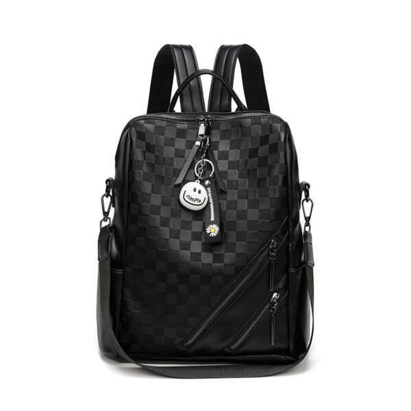 Checkerboard Fashion Backpack for Women, Casual All-Match Shoulder Bag, Stylish Travel and Shopping Backpack