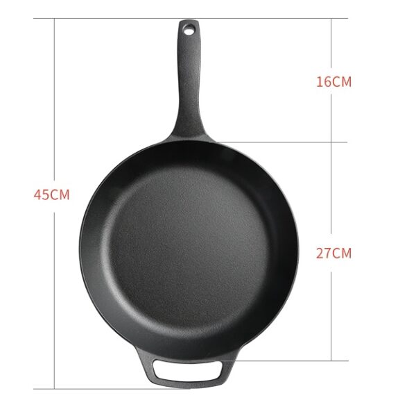 Thick Cast Iron Pan, Heavy-Duty Cookware for Even Heat Distribution and Durability, Ideal for Searing and Frying