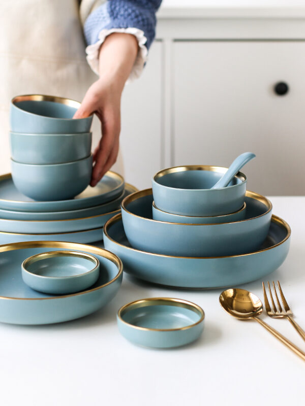 Phnom Penh Solid Color Ceramic Tableware, Elegant Phnom Penh-Inspired Dinner Set, Solid Color Ceramic Plates and Bowls