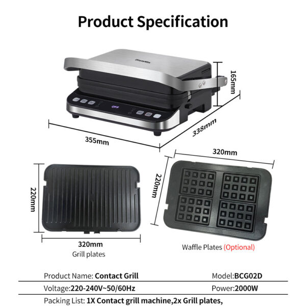 Automatic Electric Grill Pan Steak Machine, Adjustable Temperature Control for Perfect Steaks, Easy-to-Use and Clean