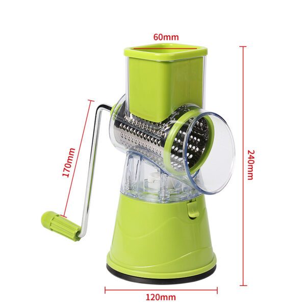 Multi-Function Drum Cutter, Manual Stainless Steel Grater, Efficient Vegetable and Cheese Grating Tool for Kitchen