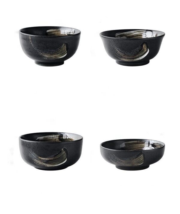 Ceramic Creative Tableware Household Rice Bowl, Artistic Ceramic Rice Bowl, Functional and Stylish Dining Bowl