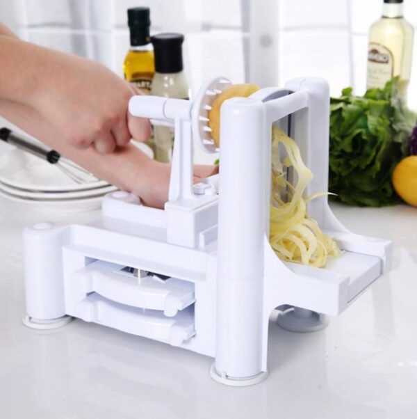 Multi-Function Hand-Rotating Vegetable Cutter and Shredder, Efficient Push-Type Potato Cutter for Kitchen Use, Versatile Hand-Rotating Food Cutter