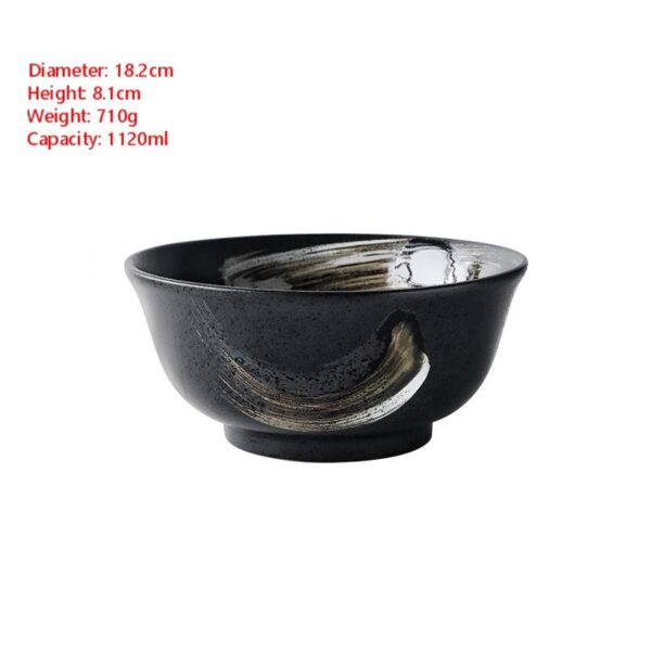 Ceramic Creative Tableware Household Rice Bowl, Artistic Ceramic Rice Bowl, Functional and Stylish Dining Bowl