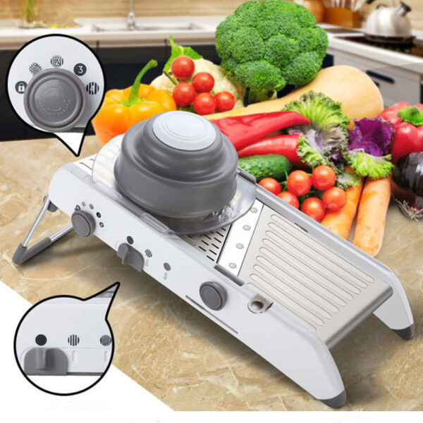 Adjustable Stainless Steel Knife Vegetable Cutter for Kitchen, Manual Veggie Slicer for Precise Cutting, Stainless Steel Adjustable Slicer for Vegetables and Fruits