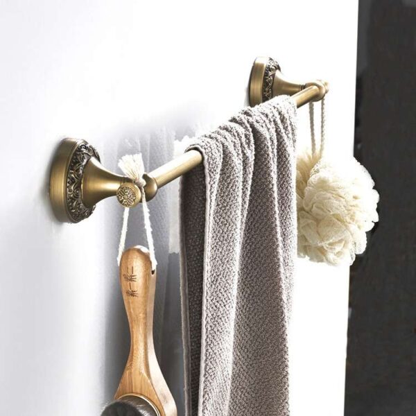 Antique Style Bathroom Towel Rack, Vintage Towel Holder, Elegant Bathroom Towel Bar with Classic Design