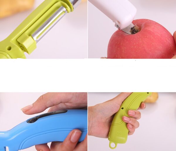 Electric Peeler Stainless Steel Knife Multi-Function Fruit Potato Peeler, Stainless Steel Electric Fruit and Potato Peeler Multi-Function, Electric Peeler with Stainless Steel Blade for Fruits and Vegetables