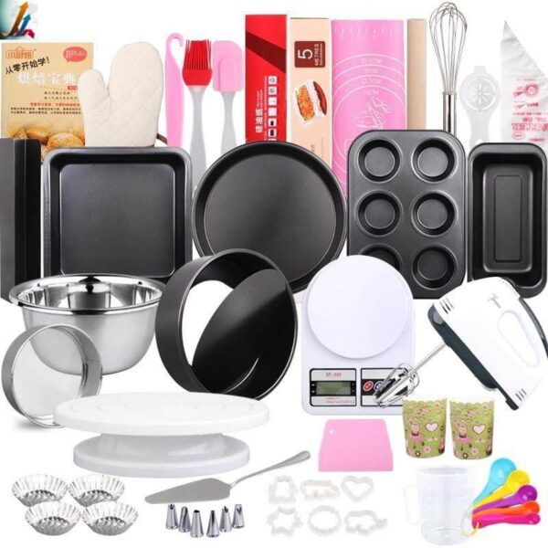 Full Set Oven Cake Mold Pan and Pizza Plate, Versatile Baking Set for Cakes and Pizzas, Complete Mold and Plate Set for Home Bakers