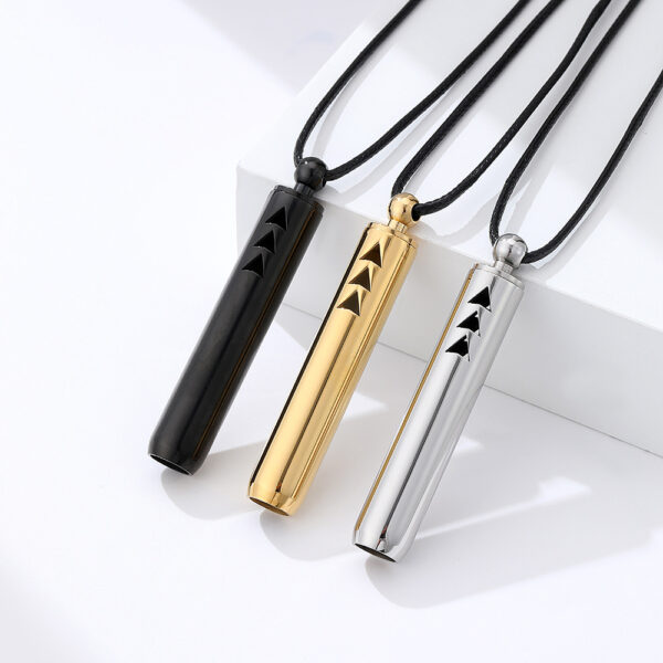 528Hz Triangle Hollow Necklace for Meditation, Assisted Breathing Triangle Necklace, Healing 528Hz Hollow Triangle Pendant Necklace