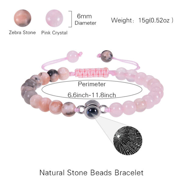 Natural Amethyst Language Projection Stone Bracelet, Elegant Amethyst Stone Bracelet with Unique Design, Fashionable Projection Stone Bracelet with Amethyst